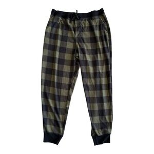 Plaid Men's Pants - Black and Green